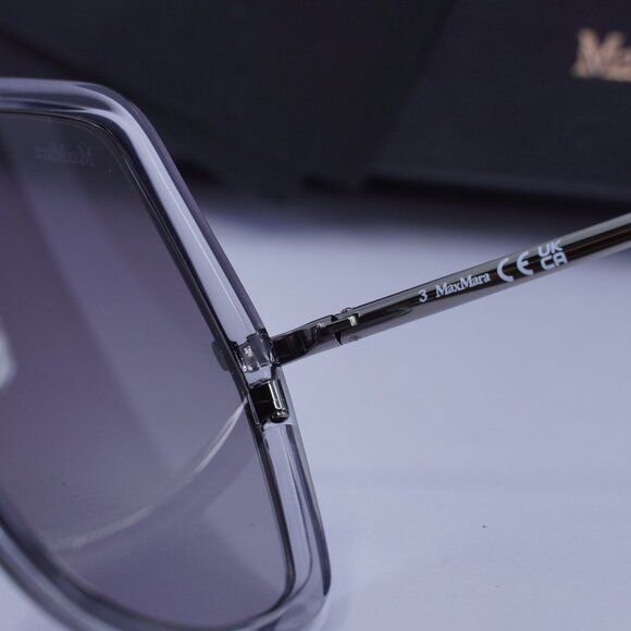 MaxMara ELSA3 MM0054 12B Geometric Sunglasses - Ruthenium/Smoke - Picture 6 of 9